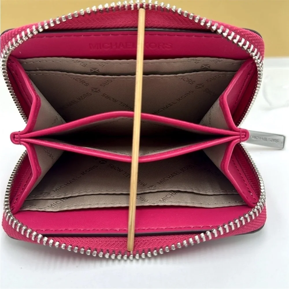 Michael Kors Jet Set Travel Medium Color-Block Wallet DRAGONFRUIT MULTI NWT